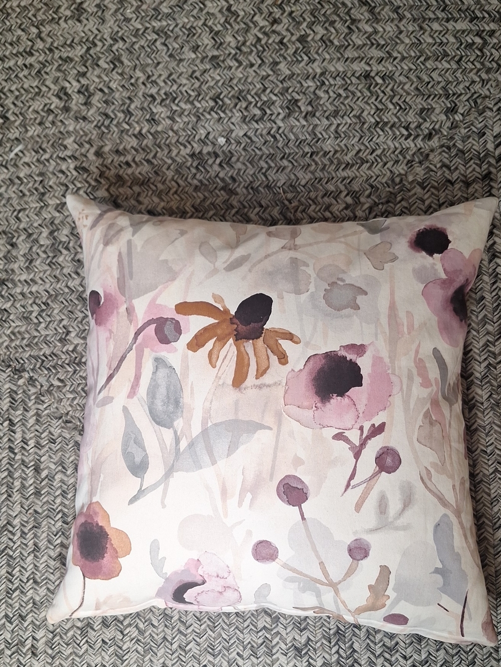 Floral Watercolor Throw Pillow - Blush Pink & Taupe Size 20
